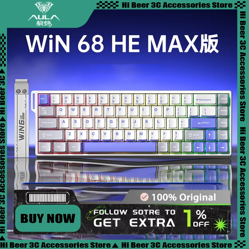 New Aula Win60 Win68 He 8k Magnetic Switch Keyboard Wired Custom Rgb Hot Swap Rt Esports Gamer Mechanical Keyboard For Pc Gifts