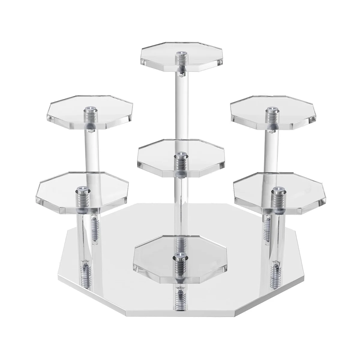 Acrylic Risers Display Stand,7Tier Perfume Organizer and Cupcake Stand,Storage Display Stand for Collectibles and Crafts