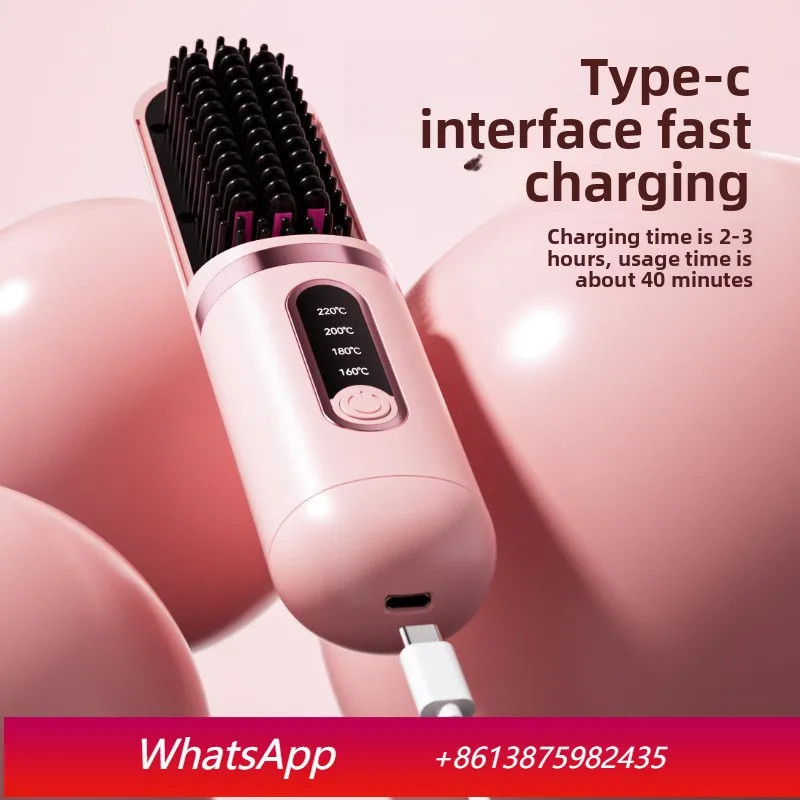

Yjq wireless hair straightener, negative ions do not hurt the hair, curling iron, straight plate clip and roll.