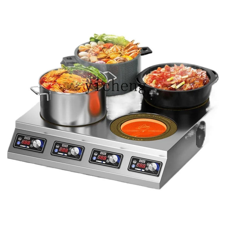 

XL commercial induction cooker vertical high-power multi-head pot stove Malatang eye electromagnetic stove