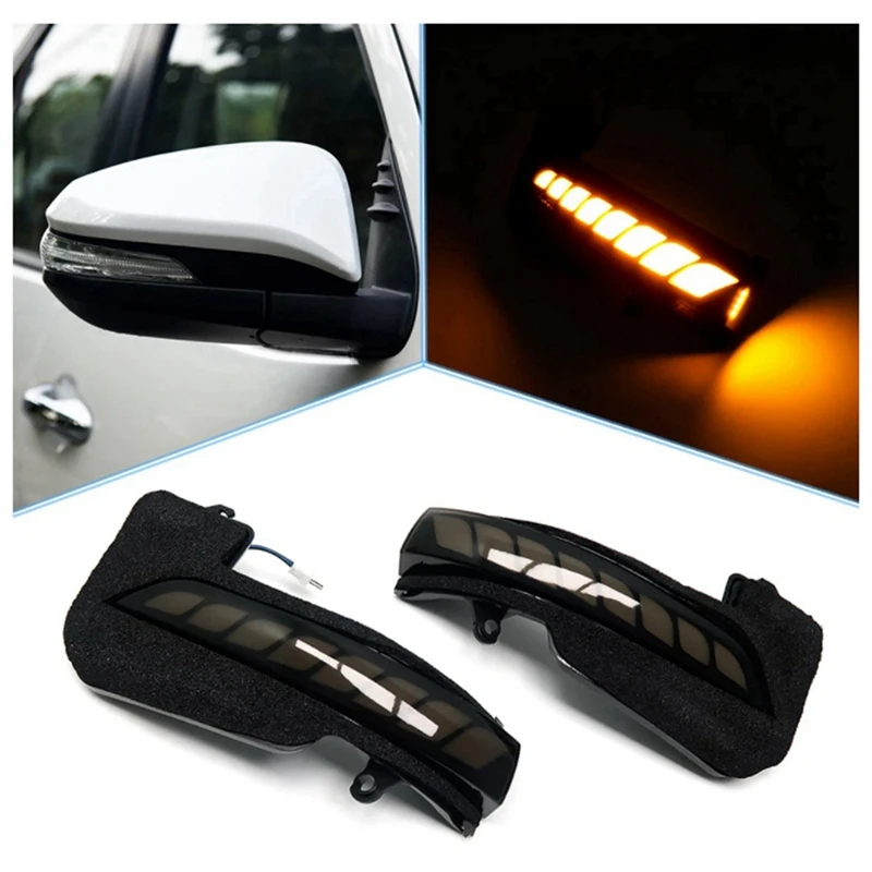 20X LED Dynamic Turn Signal Side Rearview Mirror Indicator Blinker Light For Toyota Fortuner Hilux Innova 2016+,Yellow