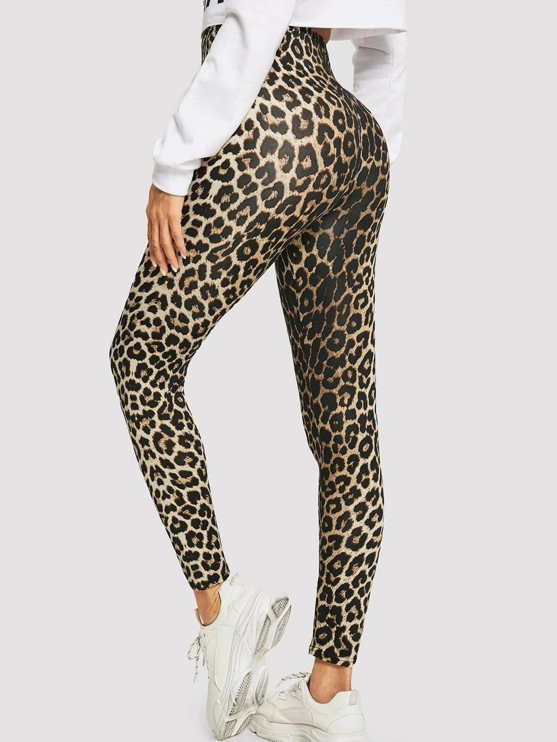 Leggings con estampado de leopardo para mujer, pantalones de Yoga de cintura alta, mallas Push Up para Fitness, ropa de gimnasio Sexy ajustada,