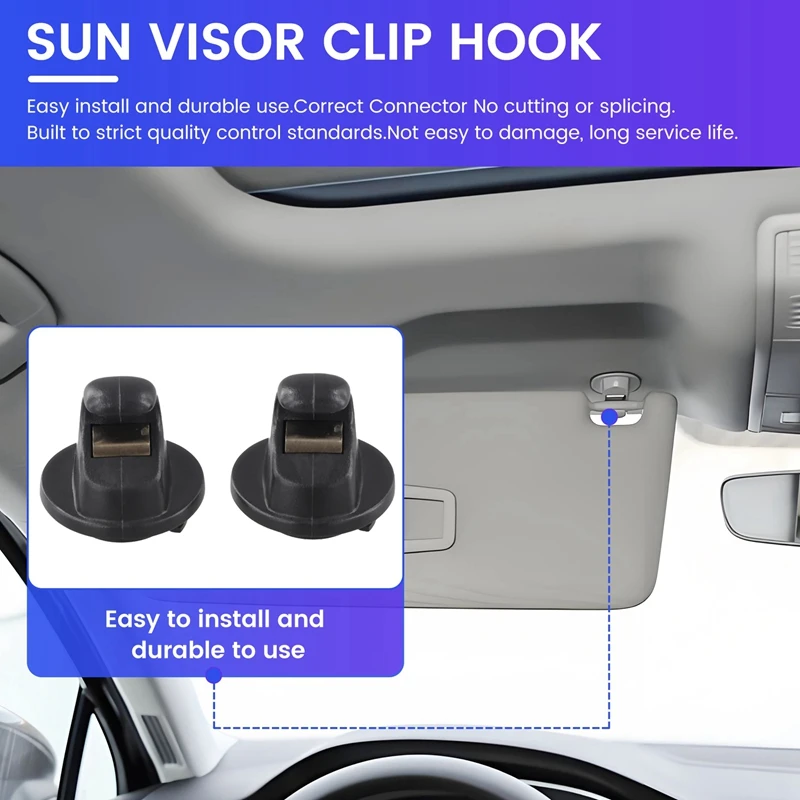 Black Sun Visor Clip Hook Holder 5G0857561B For Golf 7 Mk7 Passat B8 Polo T-Cross Tiguan Touran