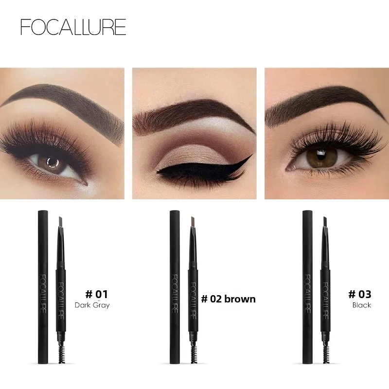 Focallure Sỉ Bút Chì Kẻ Lông Mày 3 Màu Sắc Lông Mày Bút Mắt Chuyên Nghiệp Trang Điểm Chân Mày Tăng Cường Sinh Lý Dụng Cụ