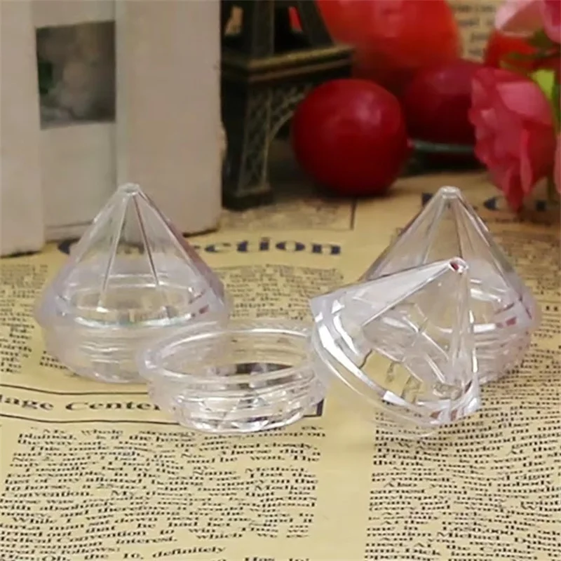 100pcs/lot 5g Clear Diamond Empty Acrylic Container Makeup Bottle for Cosmetic Cream Jewelry Empty Jar Pot Eyeshadow