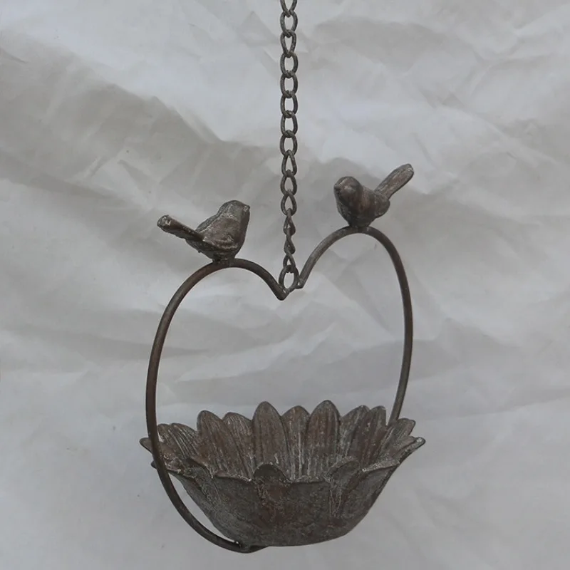 European retro cast iron outdoor rust-proof bird feeder garden ornament decoration garden gardening groceries hanging parts