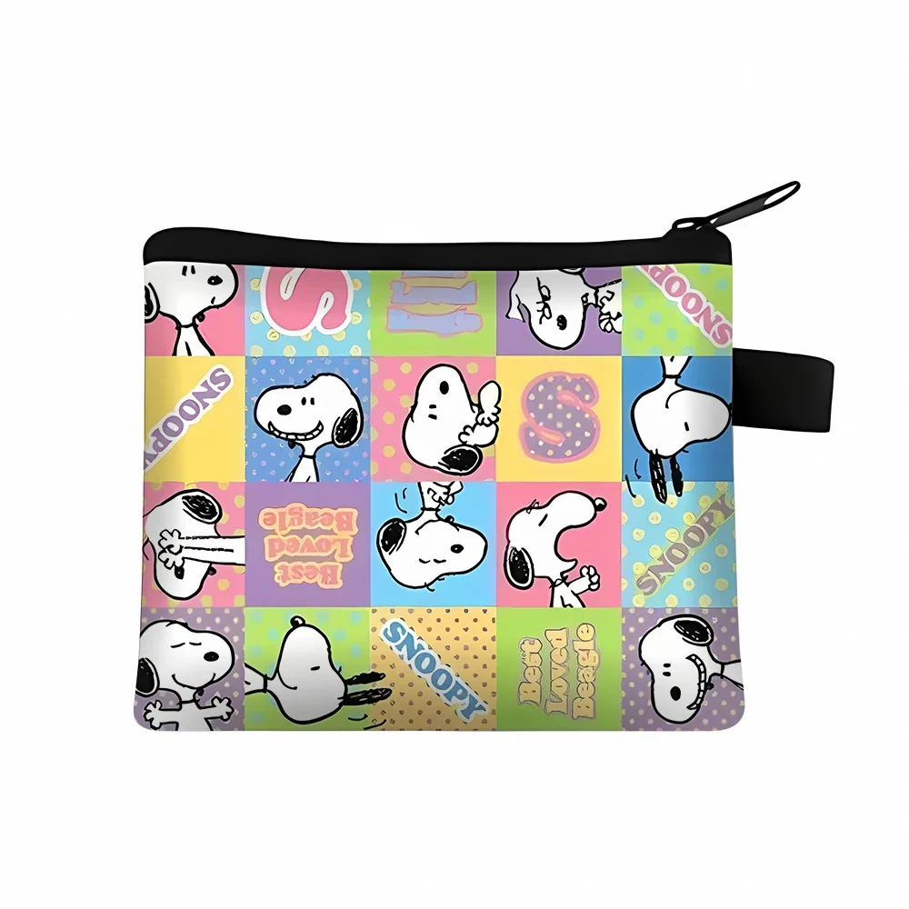 Portamonete Snoopys Portafoglio piccolo in legno carino Auricolari divertenti Borsa portaoggetti per chiavi Portaoggetti portatile alla moda Regali di Natale di compleanno