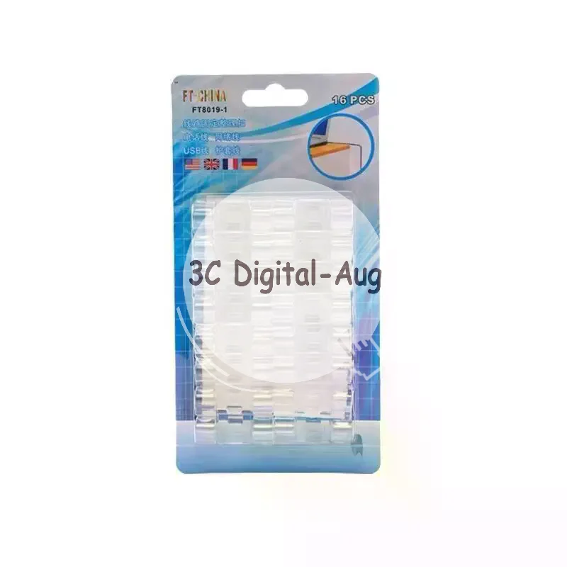 Clear Adhesive Cable Clips 20Pcs Traceless Strong Stickiness Cord Holders for Desk Home Organization