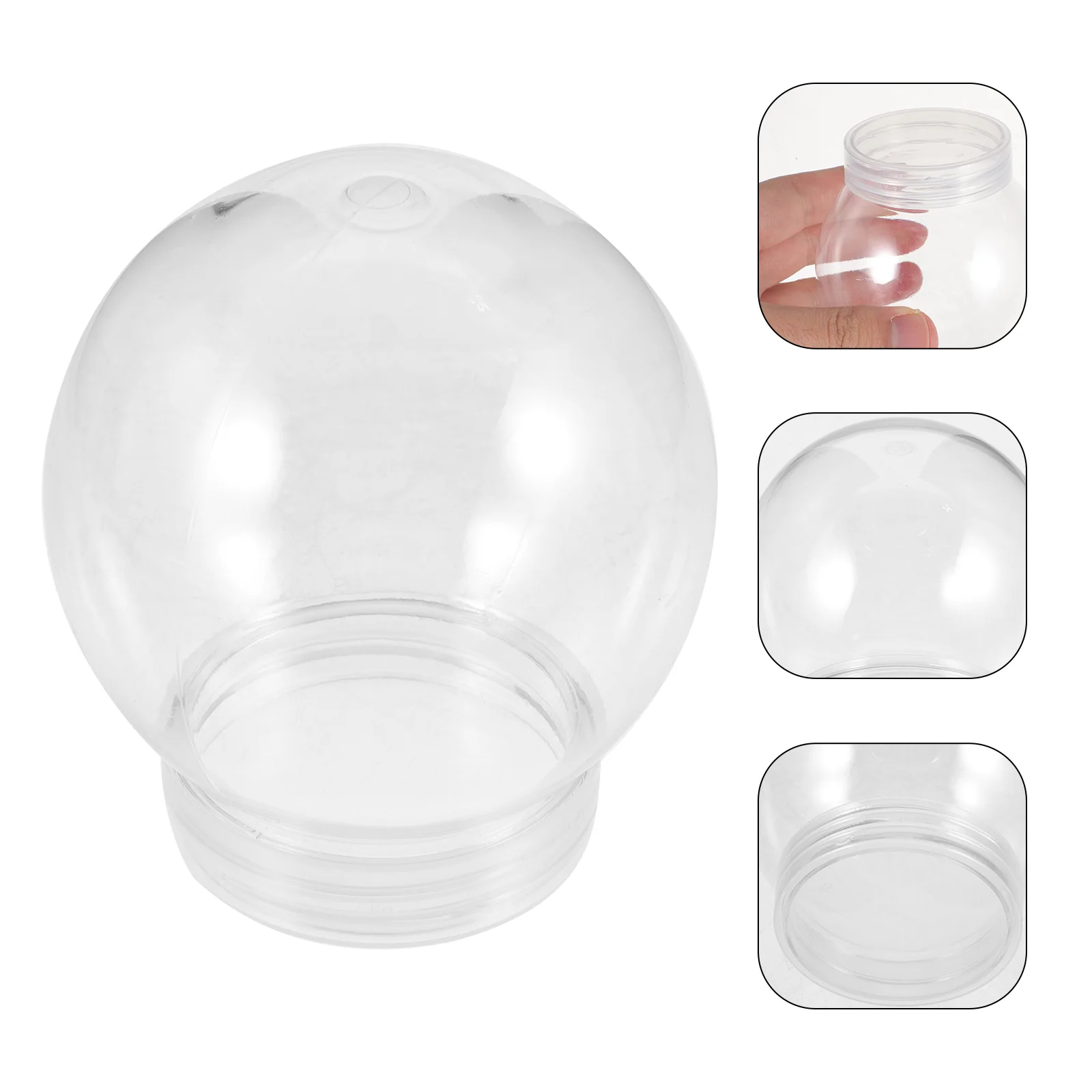 10 Pcs Round DIY Transparent Plastic Water Ball Snowball with Screw Cap 10pcs (300ml Cap) Child Globes Photo Fillable Clear