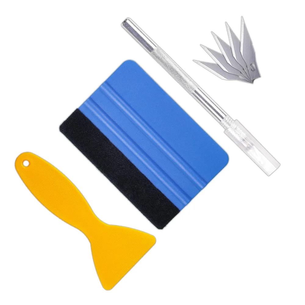 8pcs Vinyl Wrap Tools Tint Film Kits Car Wallpaper Tools for Beginners Includes Felt Squeegee Wrapping Cutter Air Release Pin
