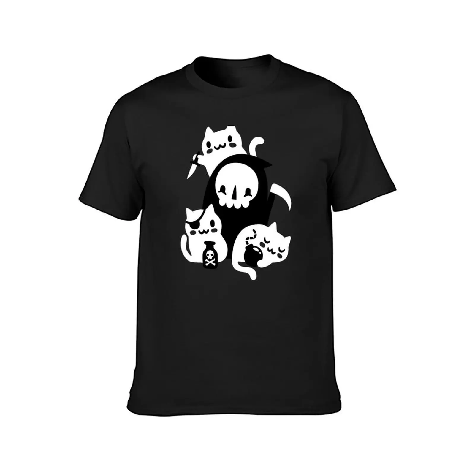 Death's Little Helpers T-Shirt summer top tops vintage clothes cute tops Men's cotton t-shirt