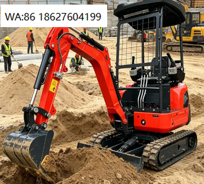 1-3 Ton Compact Hydraulic Mini  Optional Auger Brush Cutter Log Grapple Construction Attachments