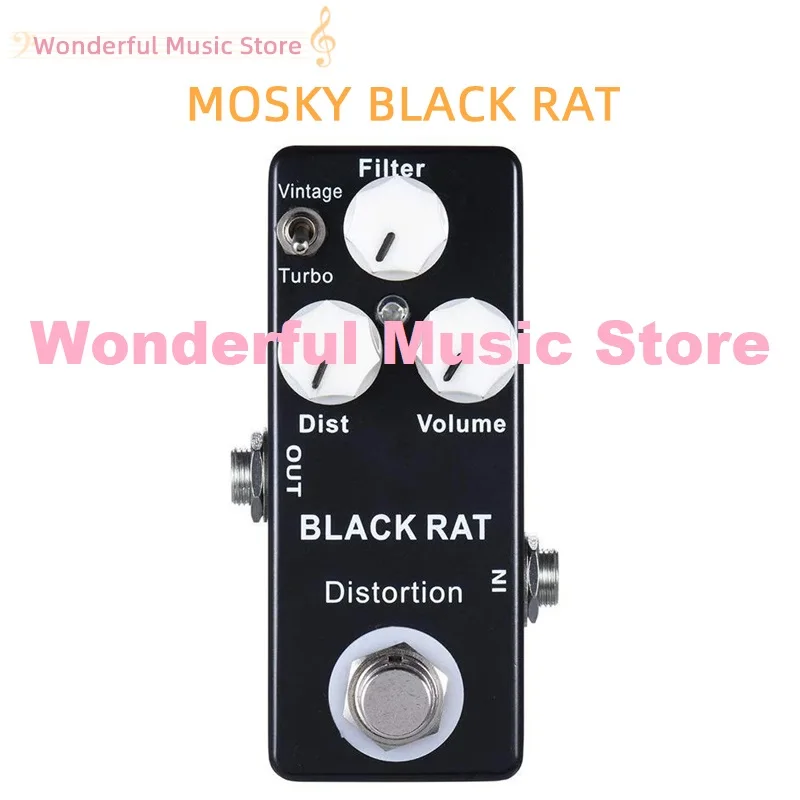 

MOSKY BLACK RAT Guitar Effect Pedal Distortion True Bypass Classic Effect Pedal & T-turbo Guitar Parts & Accessories Stage Audio