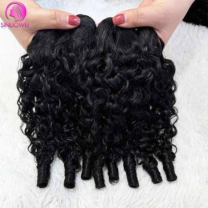 Sinuowei Vietnames Curly Human Hair Bundle Extensions Curly Vietnamese Human Hair Double Weft 3 Bundles For Woman