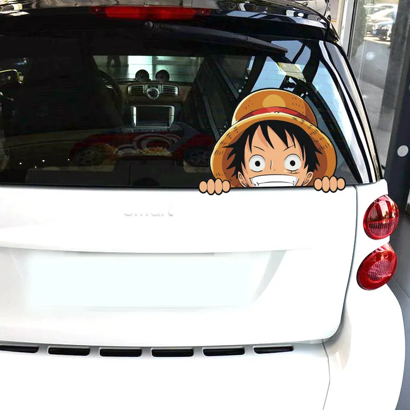 ONE PIECE Anime Reflective Car Stickers Roronoa Zoro Monkey D. Luffy Car Window Decoration Stickers Children\'s Toys Gifts