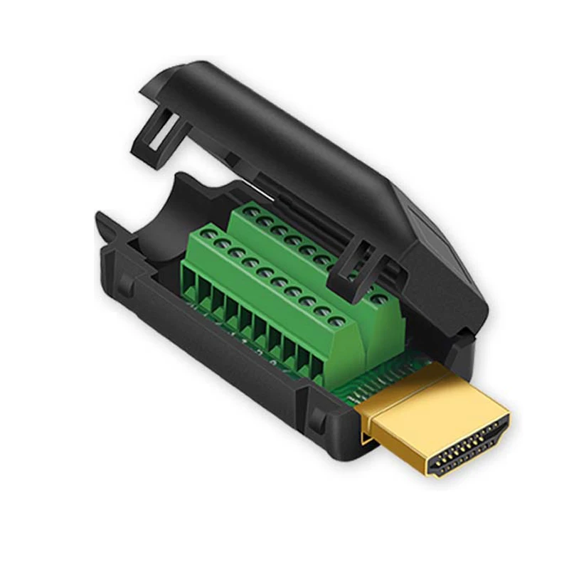 1PCS HDMI-compatible Solder-free Plug Connector HDMI-compatible 2.0 Welding Connectors 4K HD Line Repair DIY Male Adapter ﻿