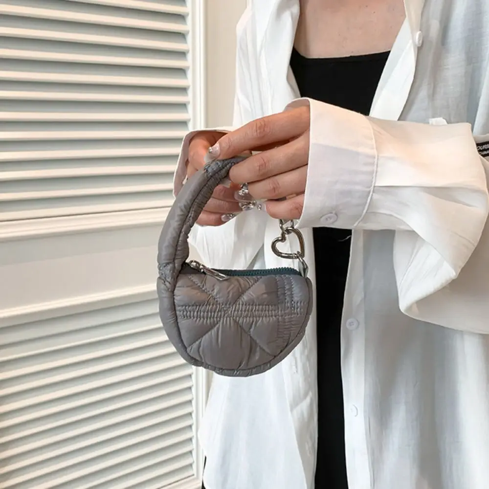 

Elegant Solid Color Mini Pleated Cloud Bag Mini Handbag Quilted Small Wallet Sling Korean Style Bag Pendant Bag Accessories