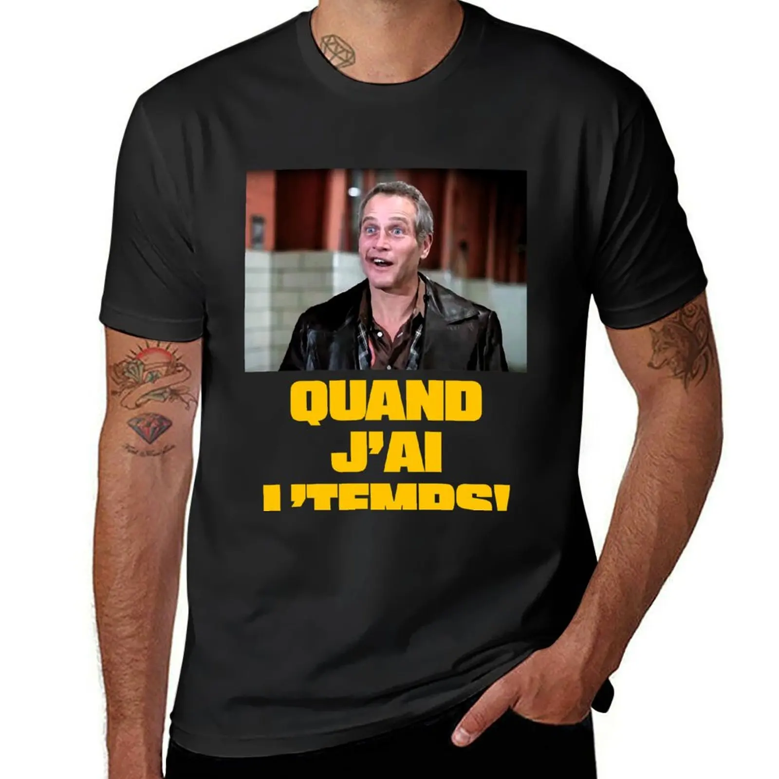 

L'temps! T-Shirt cute tops oversize t-shirts man plain men workout shirt