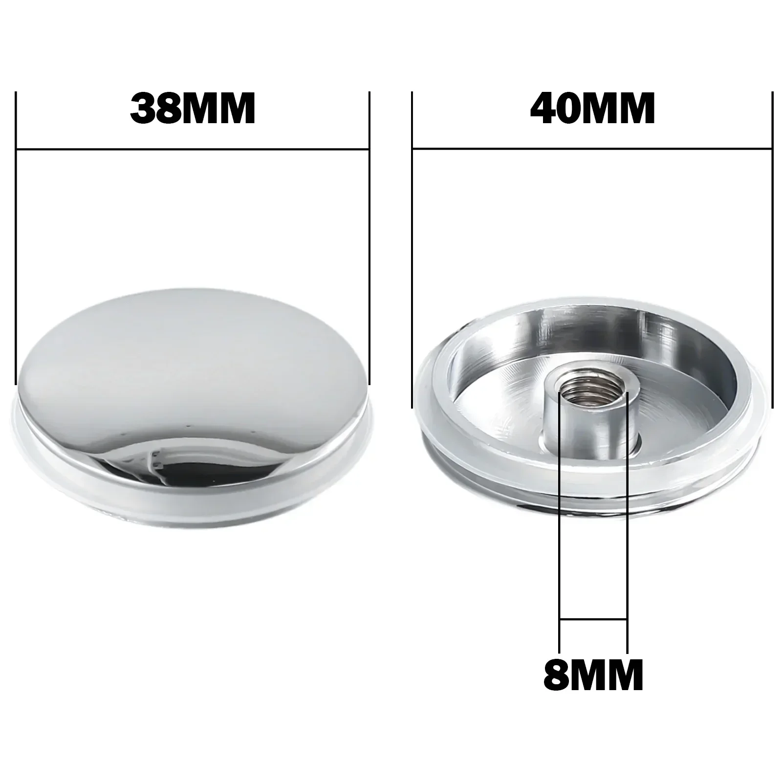 1 Uds. Tapa de tapón de desagüe para lavabo de repuesto de 38mm, fácil Pop-Up, clic, acabado cromado, latón, lavabo de baño, tapones para bañera