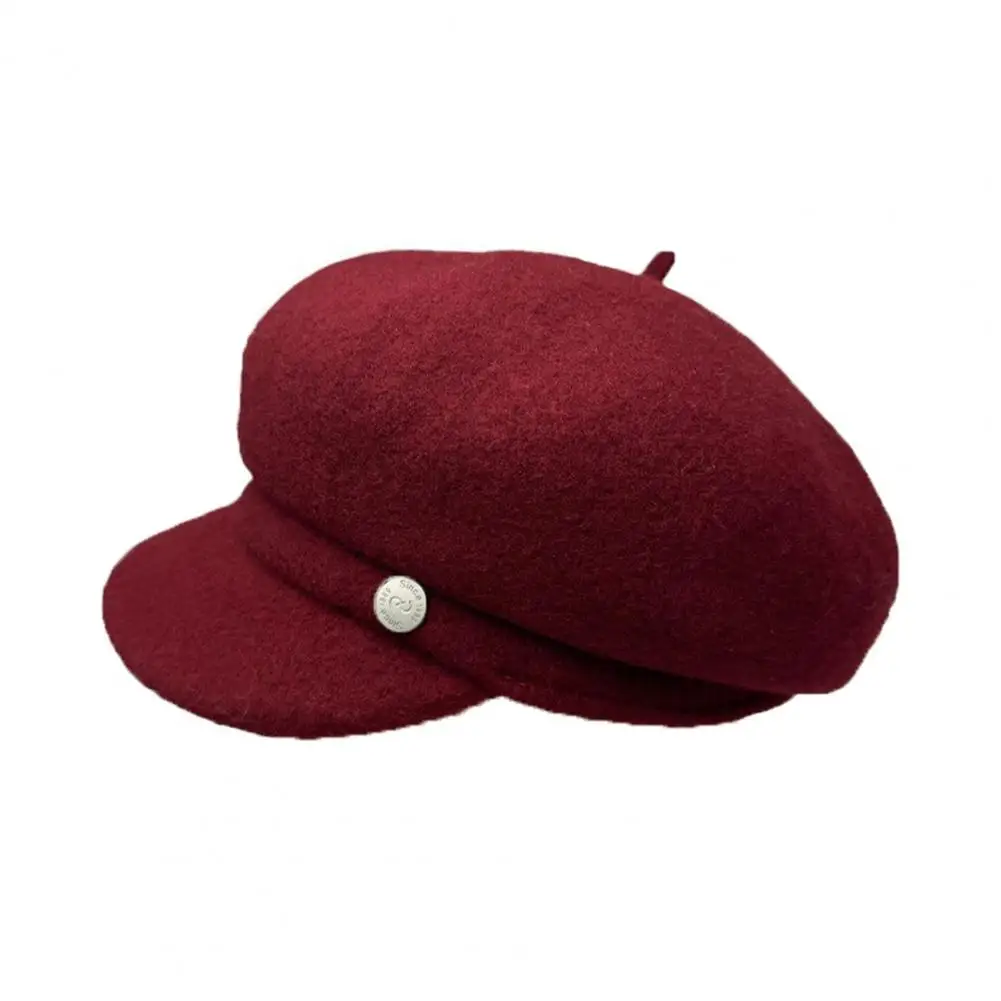 Style Beret Hat Women’s Beret Hat Winter Warm Headwear Solid Color Dome Top Painter Cap Short Brim Fashion for Weather