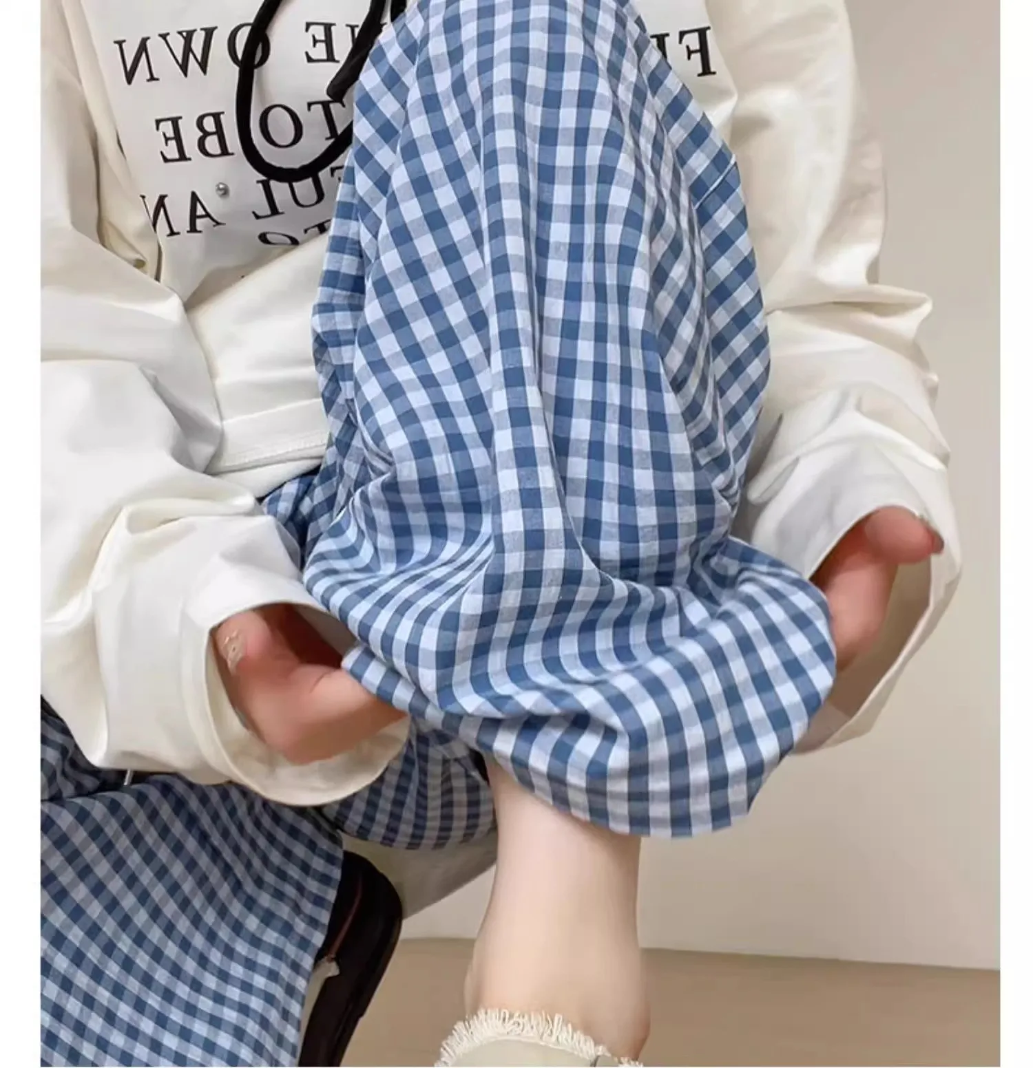 السراويل النسائية الأرجواني امرأة الصيف الكورية ركاب نمط الكتان فضفاضة تنفس شعرية الطبقات بطانة مكتب خفيفة الوزن