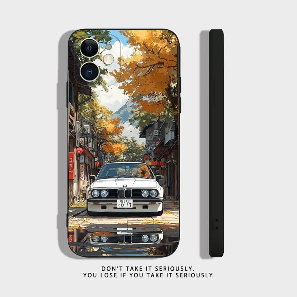 Zwart Wit voor B-BMW-es M3 Telefoonhoesje Voor iPhone 17,16,15,14,13,12,11,XR,Pro,XS,Max,XR,Plus,Mini Zachte Siliconen Zwart Schokbestendig
