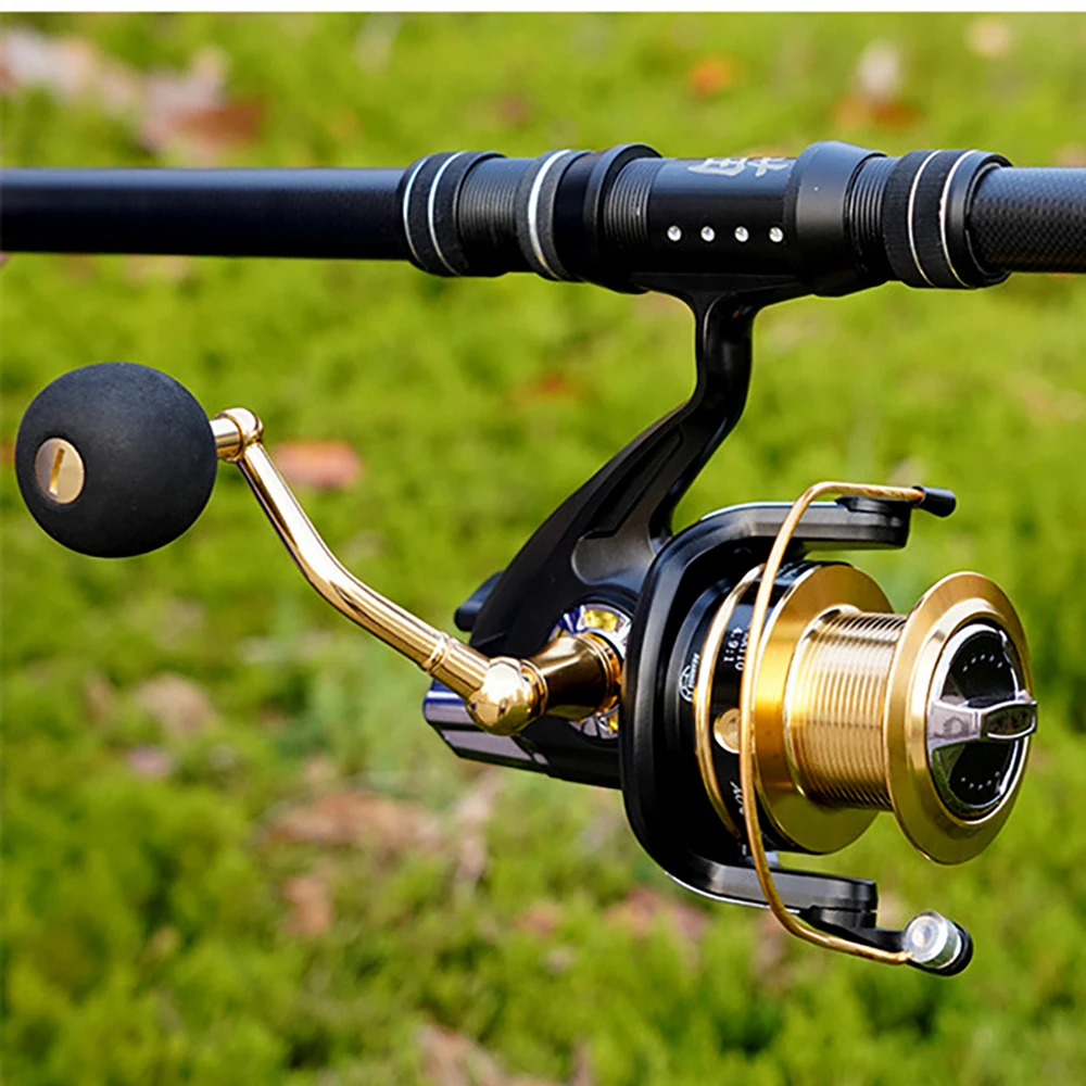 Imagem -06 - Longa Distância Spinning Fishing Reel Smooth Metal Spool Equipamento de Pesca Equipamento de Pesca Água Doce e Água Salgada Carpa 4.9:1 8000 9000 10000