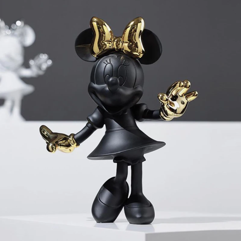 29cm Welcome Minnie Mouse Action Figure Collection Doll Fashion Room Ornaments Statue Simple Modern Mickey Decoration Model Toys