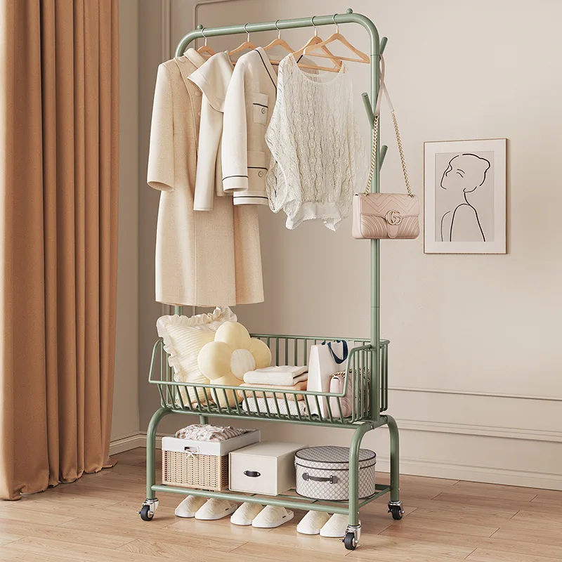 Cream air drying rack, floor to ceiling, internet celebrity, household, bedroom, dormitory, hanging rack pole, overnight clothes