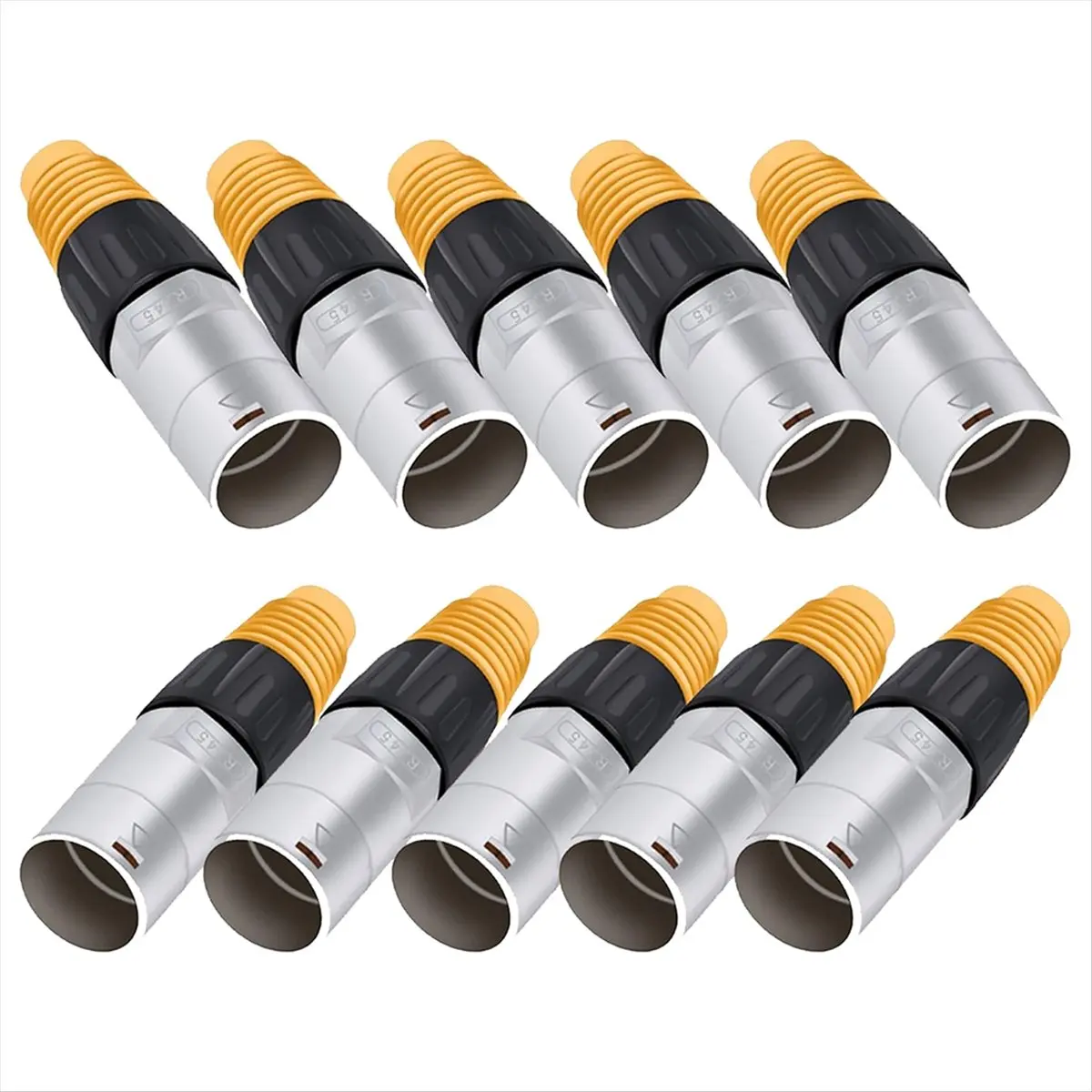 A48U 10PCS RJ45 Waterproof Panel Connector, Cat5e Ethernet Socket, Metal Ethernet Cable Connector for Industrial Home Network
