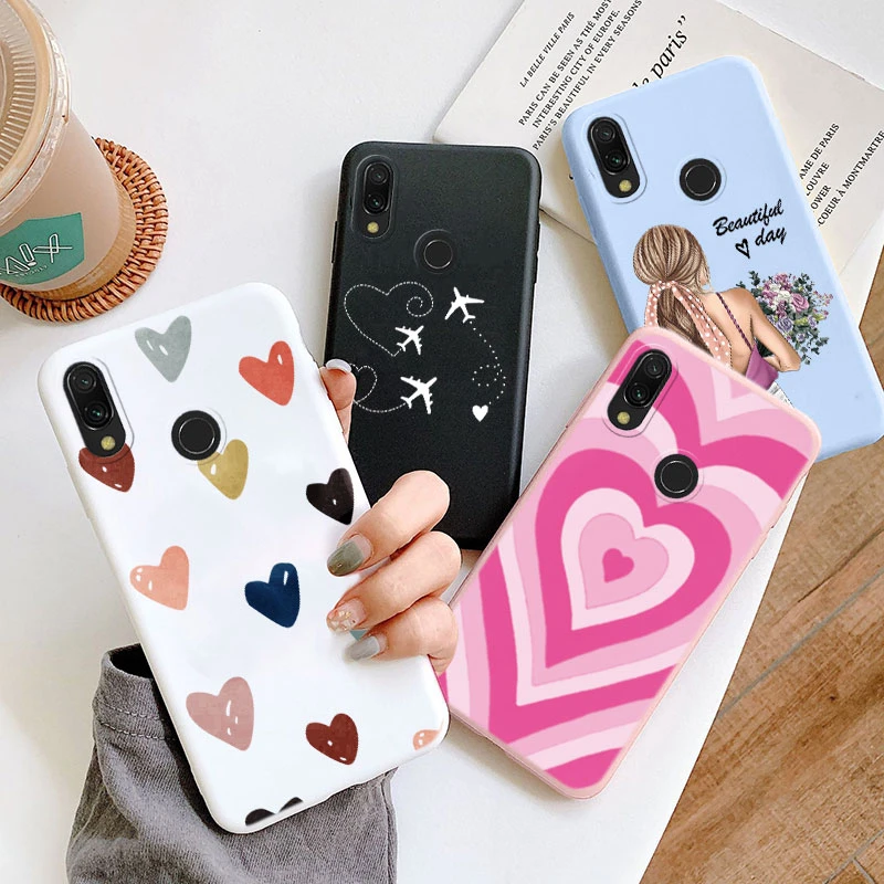 For Redmi Note 7 Pro 7S Funda Rainbow Heart Vintage Flowers Leaves Phone Case Soft Silicone Bumper Cover For Xiaomi Redmi Note 7