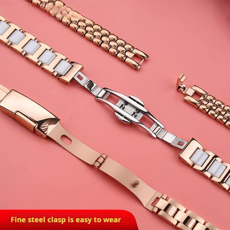 6mm 8mm 10mm 12mm 14m Ladies watchband For Casio Fossil Longines DW Swarovski stainless steel women watch strap ceramic bracelet