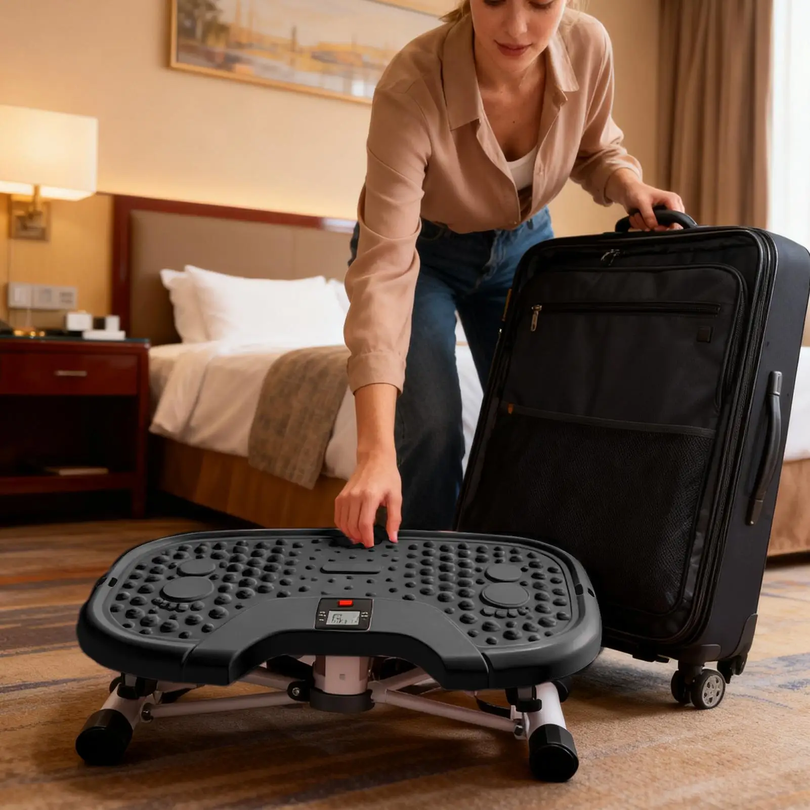 Pasador de escalera para oficina, ejercitadores de piernas giratorios portátiles, paso a paso compacto para ejercicio de glúteos, núcleo de Abs, parte superior del cuerpo al aire libre