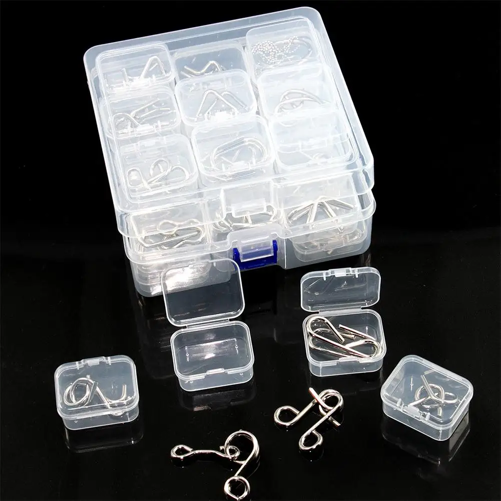 Metal Puzzle Mind Brain Teaser Magic Wire Rings Puzzles Game IQ Logical Ability Training Stress Relief Toy for Children Adults