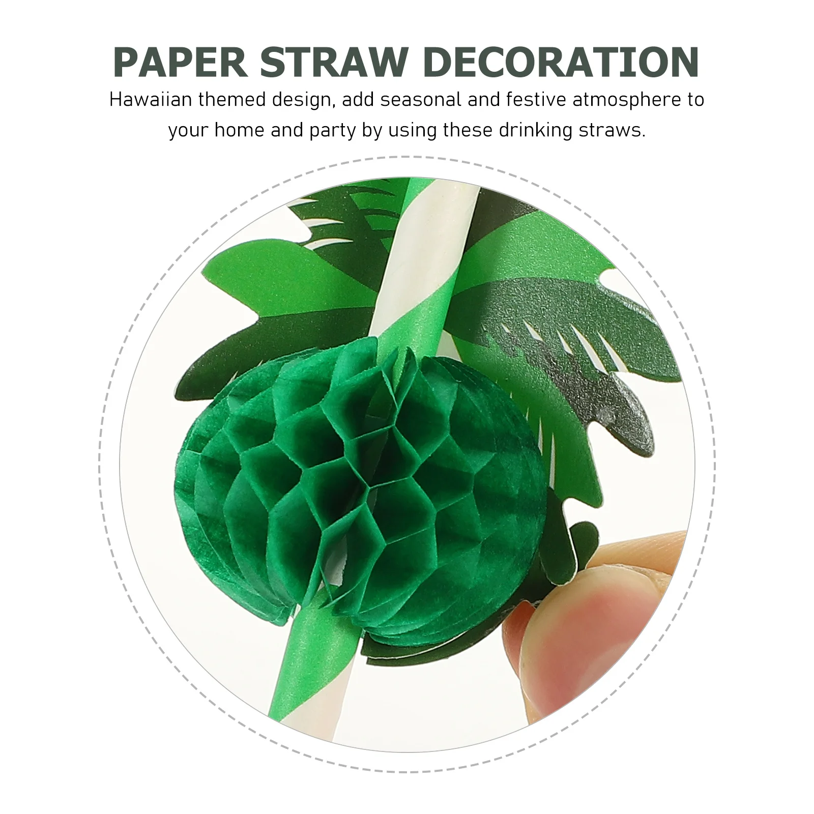 

50Pcs Coconut Tree Paper Straws Hawaiian Party Disposable Straws Drink Supplies Summer Party Straw