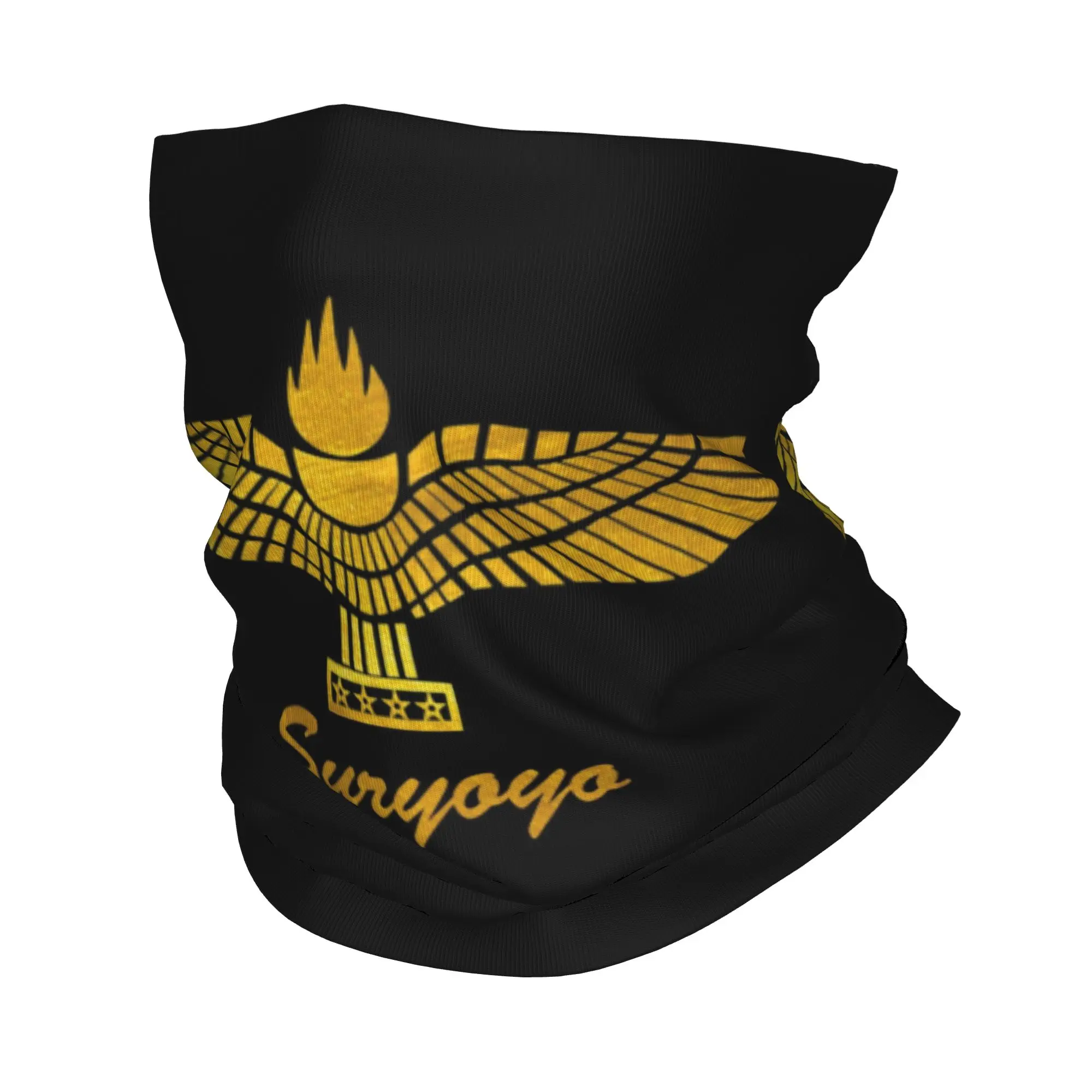 Custom Syria  Aramean Suryoyo Logo Neck Gaiter Men Women UV Face Shield Winter Syriac Assyria Ancient Bandana Scarf for Ski