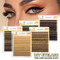 Pestañas postizas individuales segmentadas Grafting World 100P, estilo europeo y americano, naturalmente gruesas y extendidas, para bricolaje.