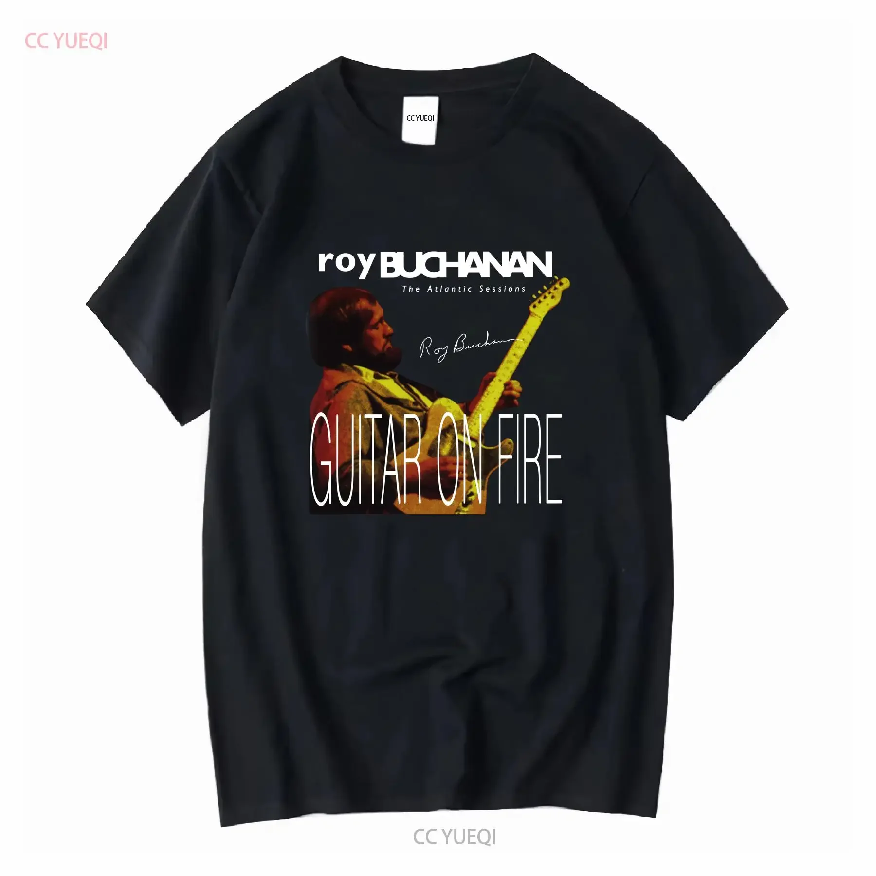 Nueva camiseta Roy Buchanan Guitar on Fire The Atlantic, todas las tallas S a 5XL, 1T196, ropa de diseñador vintage lavada, informal, Unisex