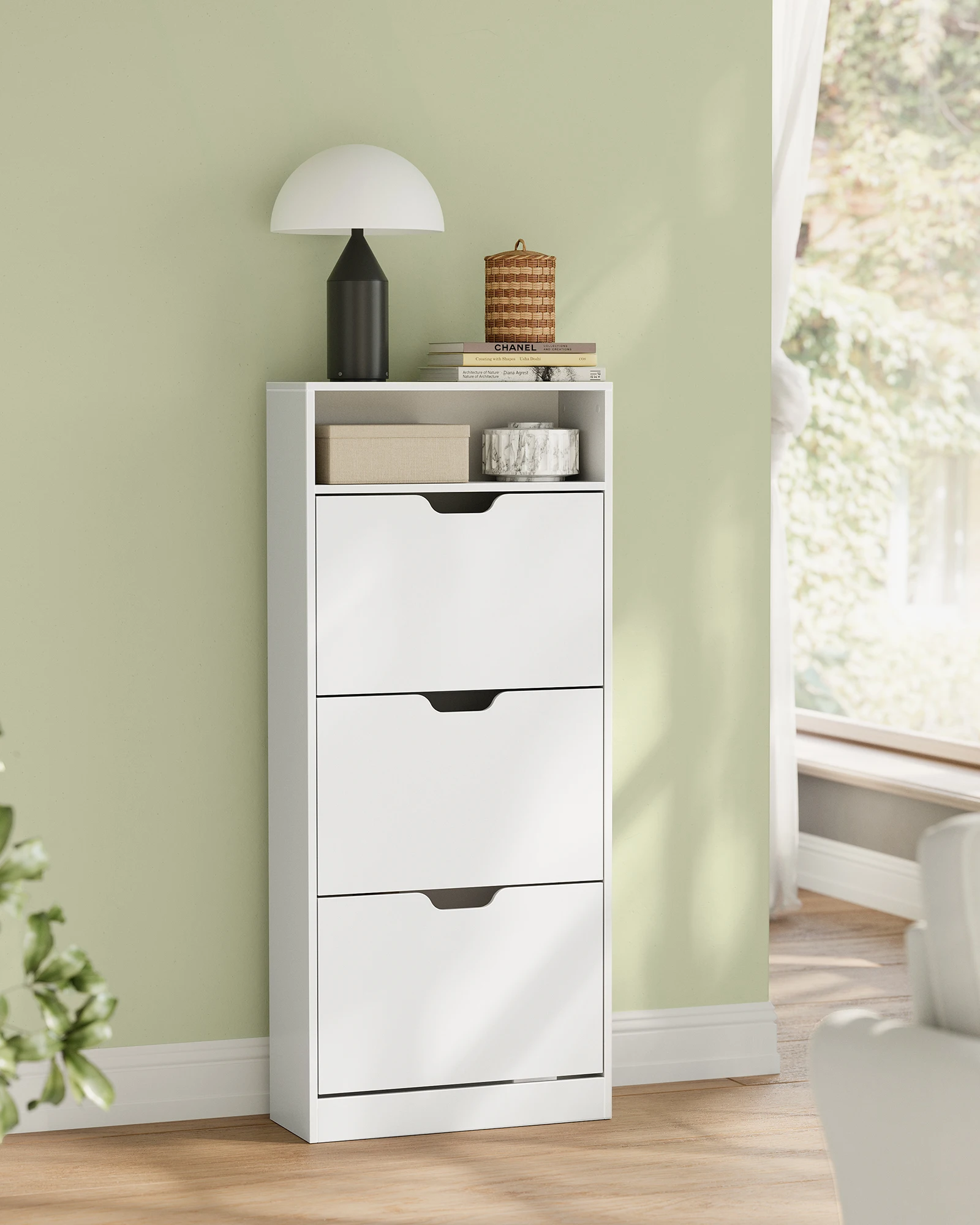 Ultra-thin Tipper Furniture Organizer Shoe Rack Cabinet  3-layer Adjustable Divider Shoe Cabinet