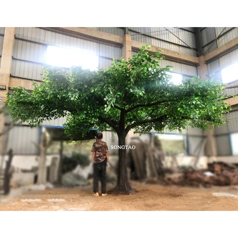 custom.songtao Factory Sale Large Outdoor Artificial Banyan Tree Custom Artificial Big Tree Large Green Ficus Plantas