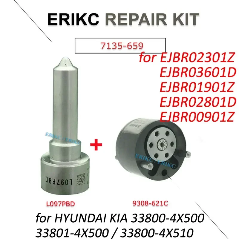 

EJBR02801D Ремкомплект форсунок 7135-659 Форсунка L097PBD Клапан 9308-621C Для Delphi HYUNDAI KIA 33800-4X500 33801-4X500 EJBR03601D