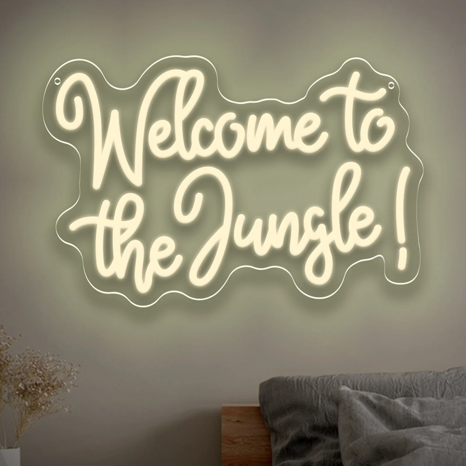 

Welcome To The Gungle Neon Sign USB Dimmable LED Neon Light for Bedroom Game Room Studies Cafe Store Wall Decor Birthday Gift