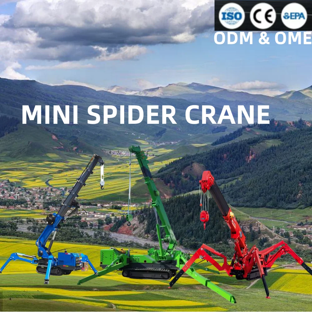 Smart Crawler Spider Crane Track  3 Ton Spider Crane Lifting Height 10m Chandelier Crane with Articulated  Arm