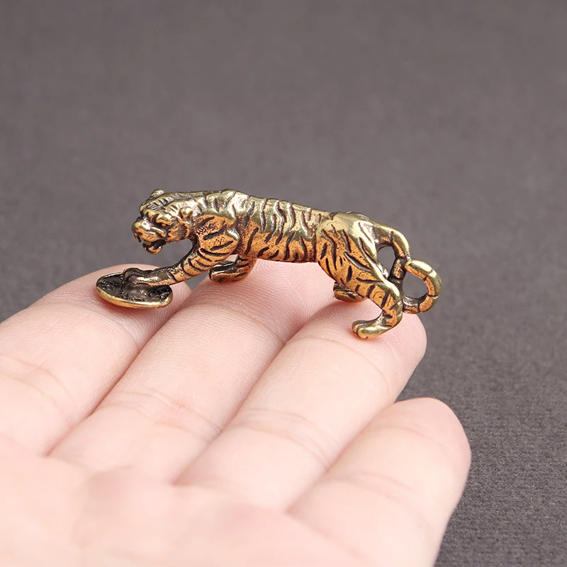 1PC Statue Figurine Wealth Brass Decor Prosperity Chinese Style Ornament Qilin Dragon Luck Animal Fengshui Vintage
