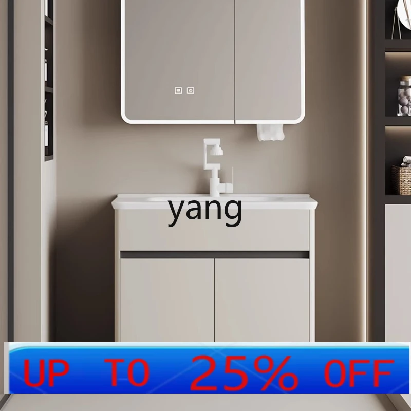 

LHH floor-to-ceiling bathroom cabinet combination washbasin ceramic integrated balcony washbasin pool