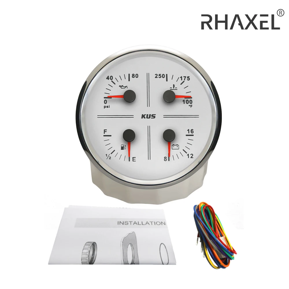 

Многофункциональный прибор KUS 3-в-1: тахометр, указатель уровня топлива, вольтметр 12В, диаметр 110 мм, с красно-желтой подсветкой для автомобилей и судов