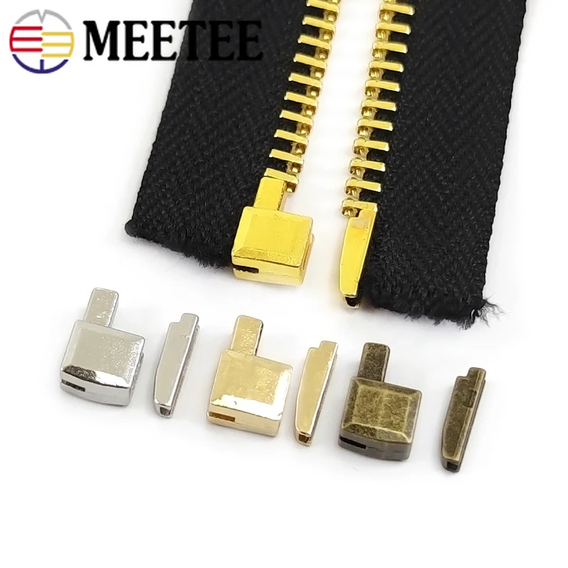 20Sets 3/5/8/10# Metal Zipper Stopper for Open-end Zippers Retainer Zip End Lock Repair Kits Plug Buckles DIY Sewing Accessories