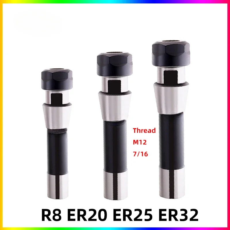 R8 ER16 ER20 ER25 ER32 ER40 tool holder cnc grinding center tool rest spindle  R8 M12 7/16 for high speed turret milling machine