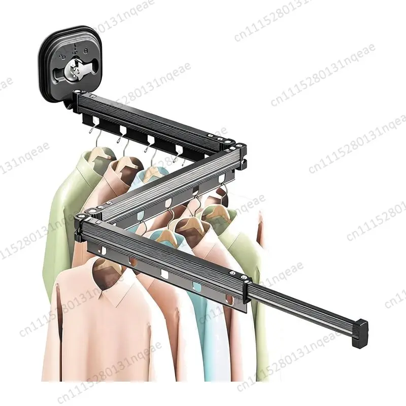 Household Invisible Wall Hanging Folding Telescopic Drying Rack Balcony Bathroom Non-punching Storage