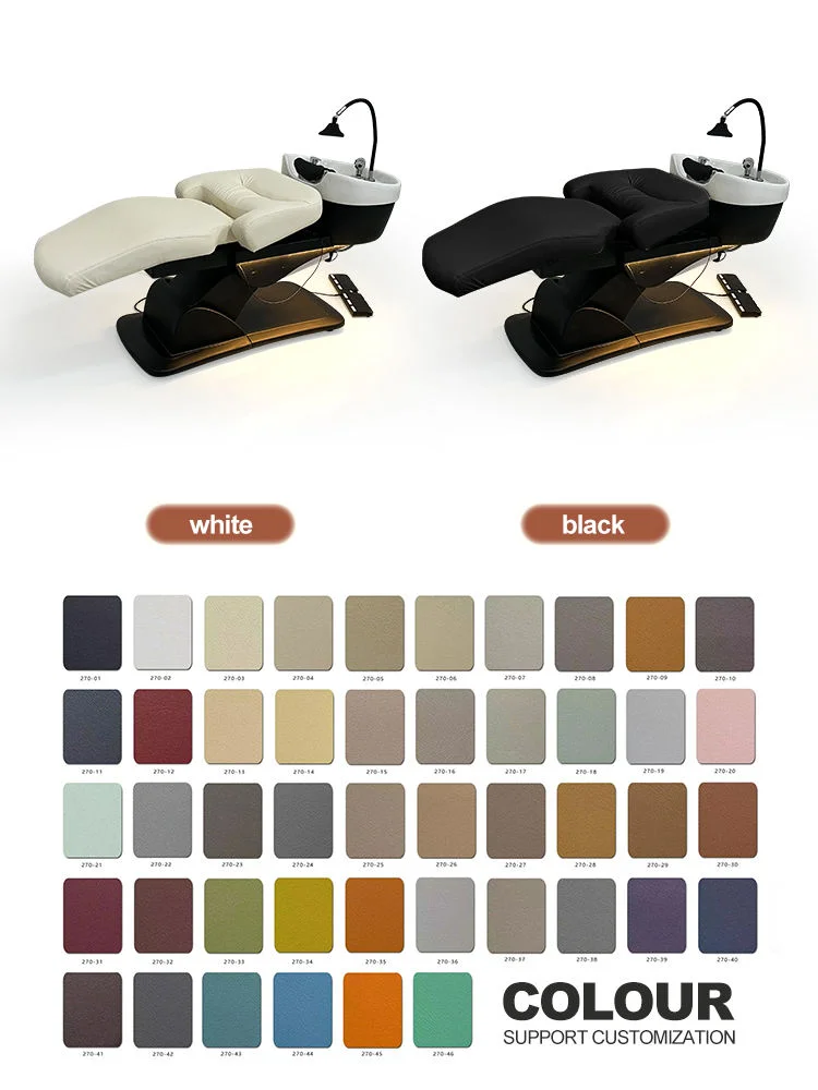 Hot Sale Salon Shampoo Chair with Massage Eco-Friendly Head Spa Shampoo Bed PU Leather Comfortable Beauty Salon Salon Furniture 6